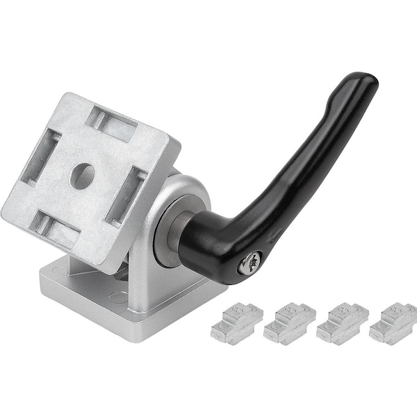 Joint Block With Adjustable Handle 45X45X60, Form:C Zinc, Type B, Comp:Zinc, Comp:Black, Bn=10